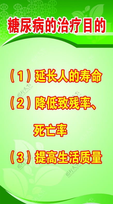 糖尿病的治疗目的图片