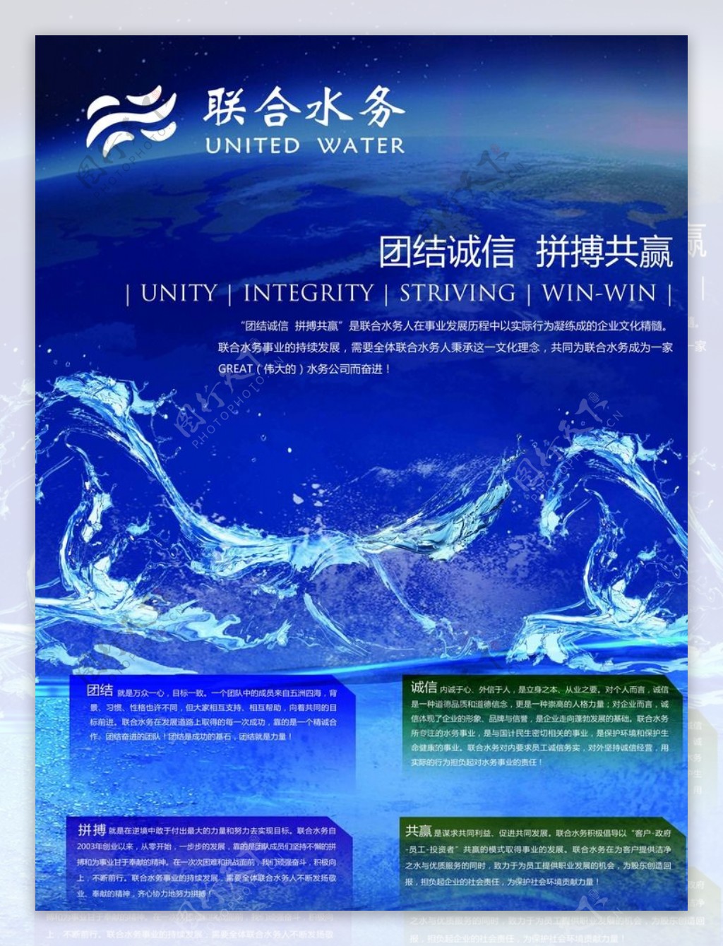 联合水务海报图片
