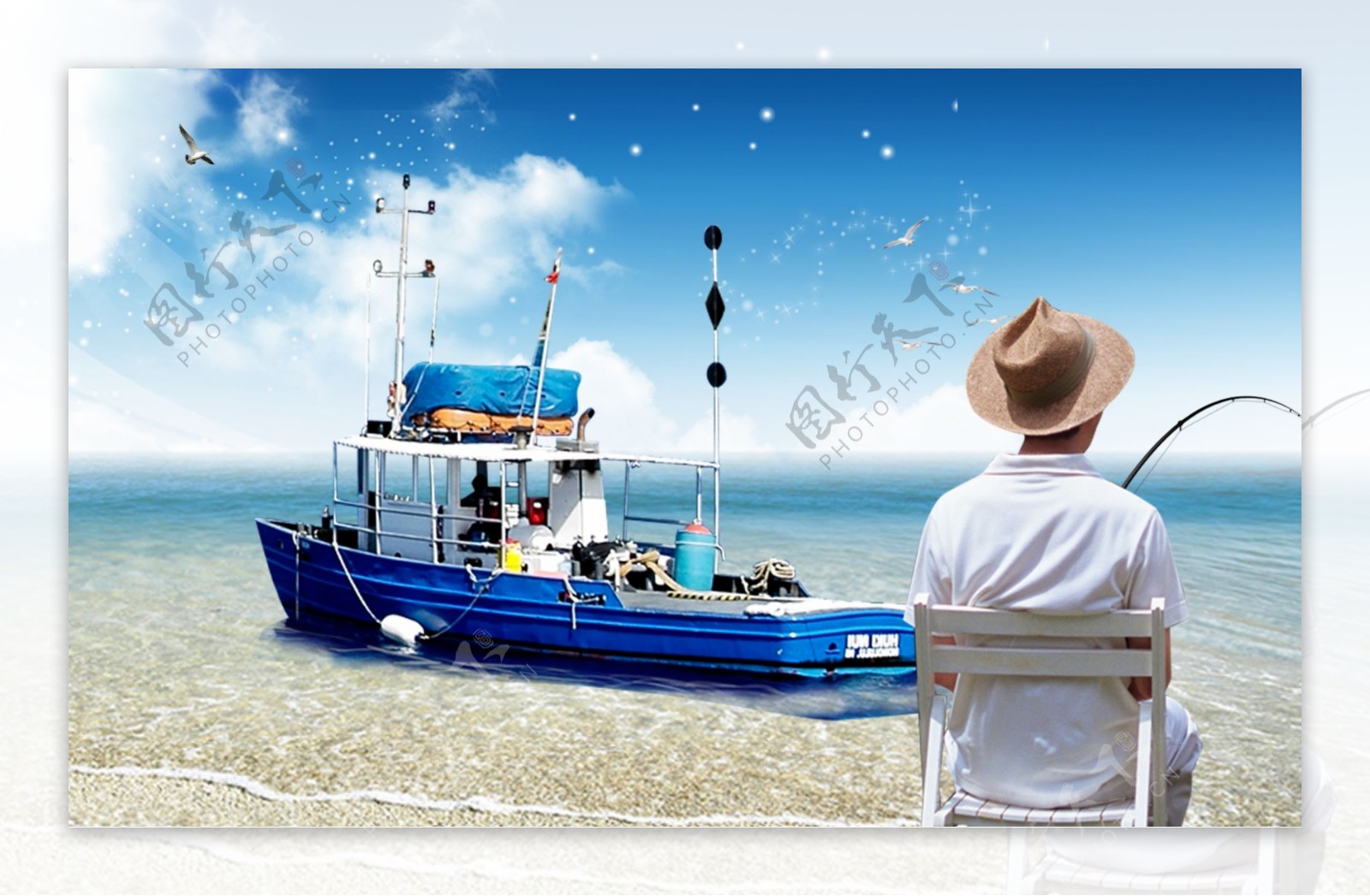 海边渔船图片