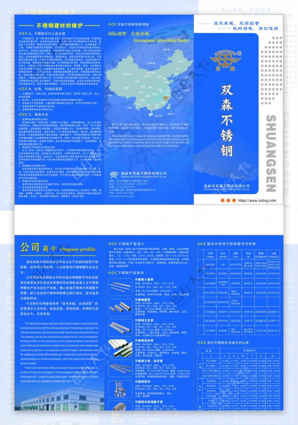 不锈钢用品三折页图片