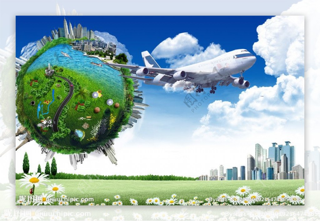 绿色地球创意海报图片