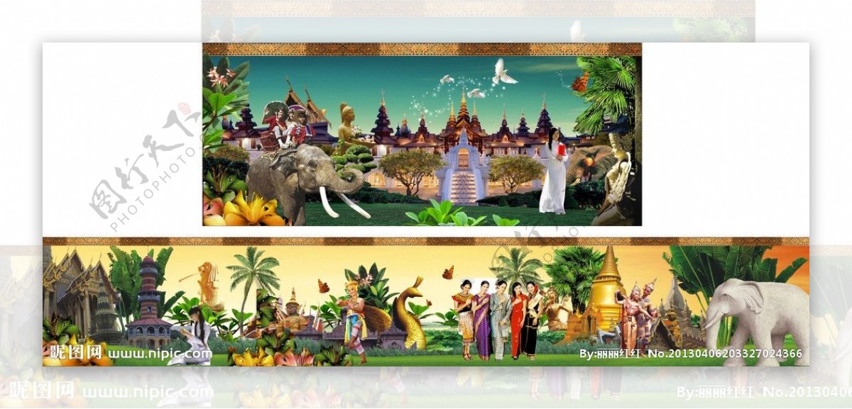 东南亚风格背景墙图片