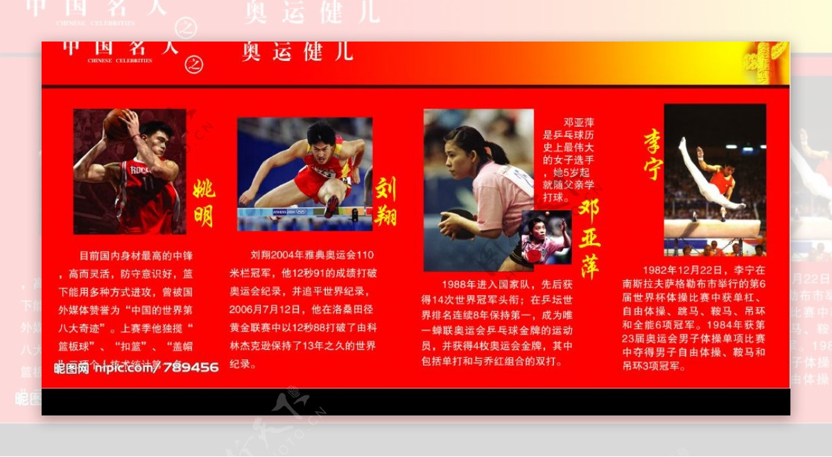 中国名人奥运健儿图片