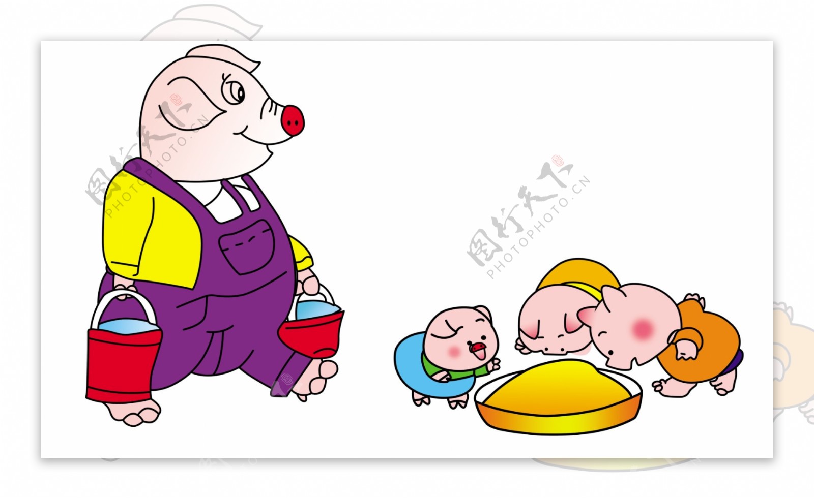 猪饲料卡通图片