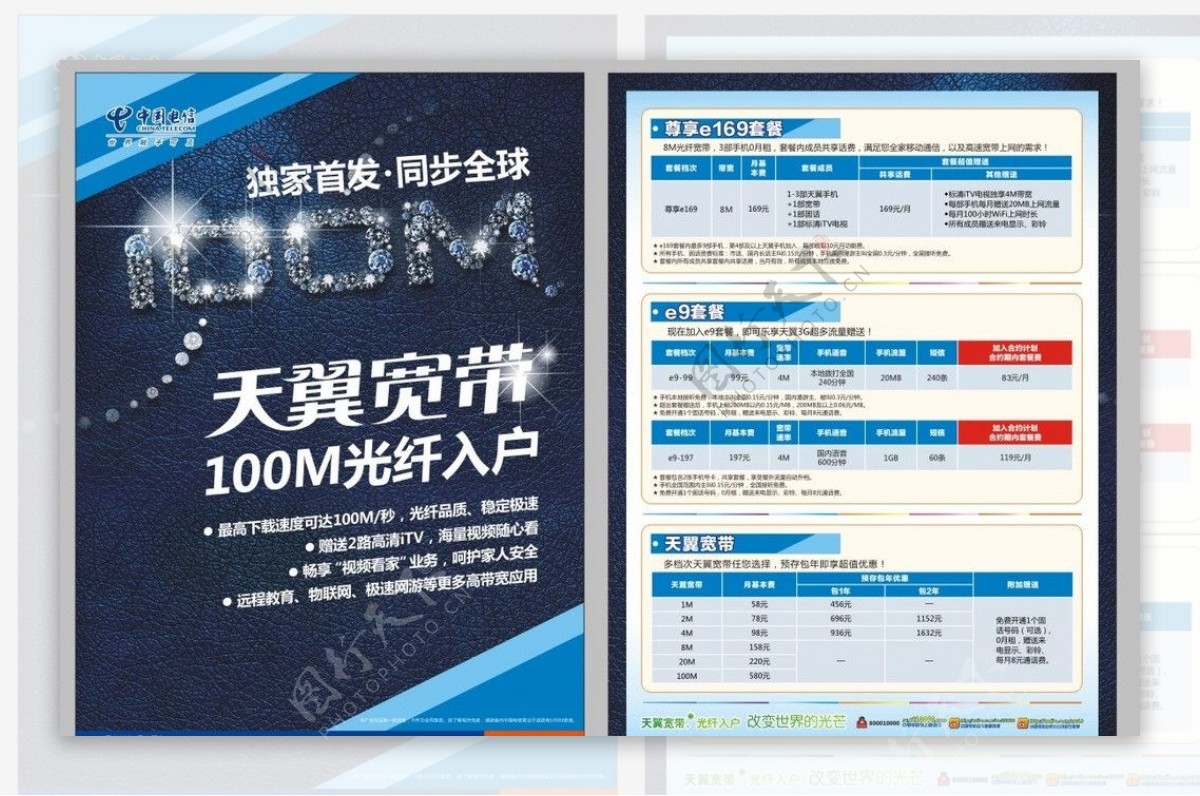 天翼宽带100M光纤入户图片