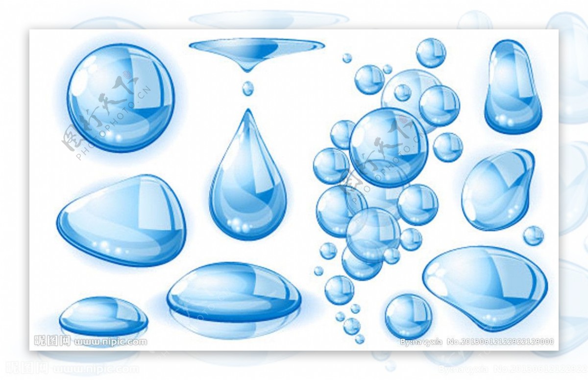 蓝色水珠水滴水花图片