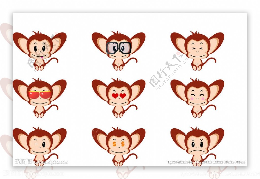 卡通猴子表情图片