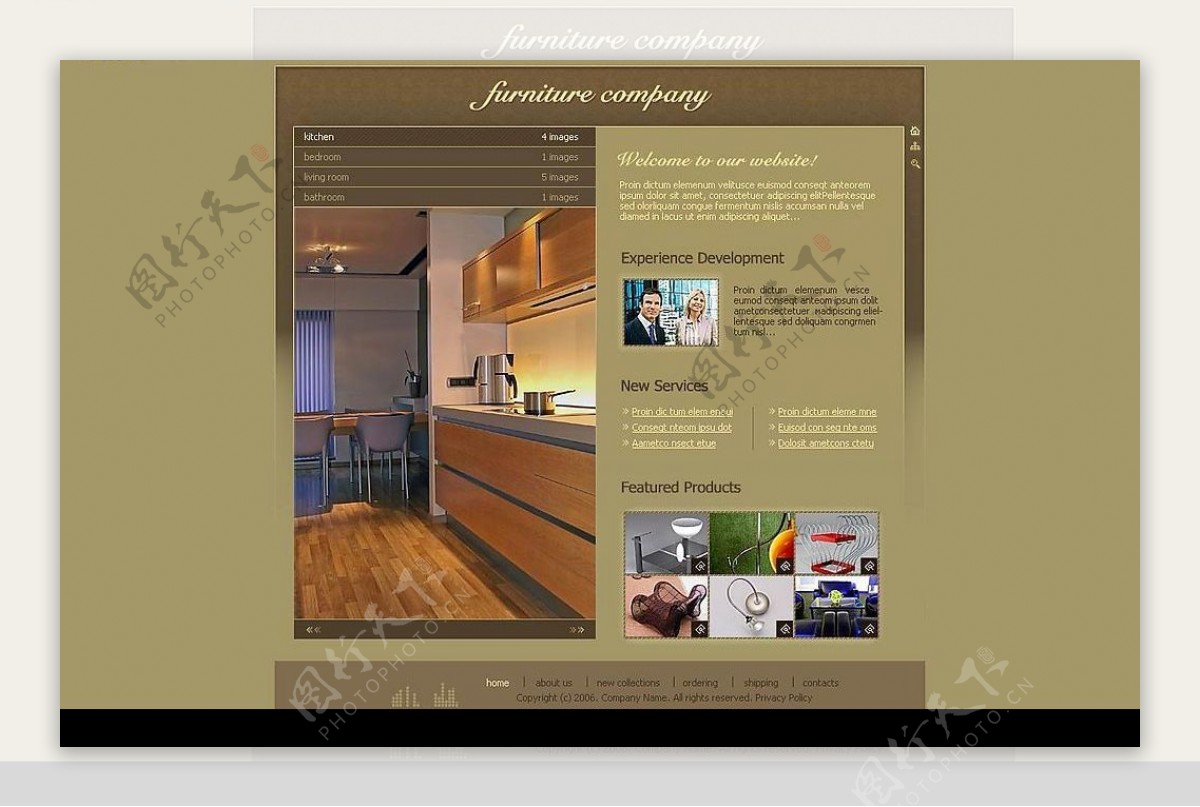 家具公司产品展示网页模板全套版包含动画图片