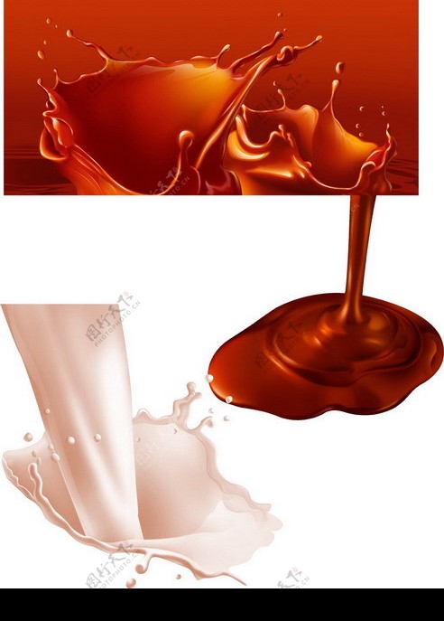咖啡和牛奶流体图片