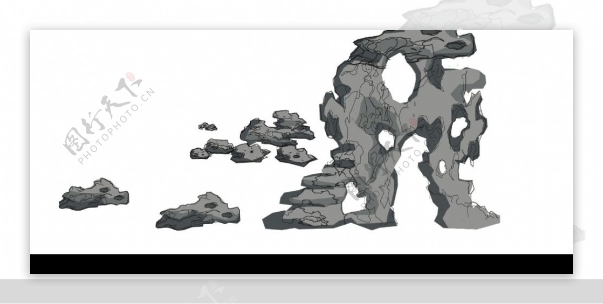 自制太湖石分层文件图片
