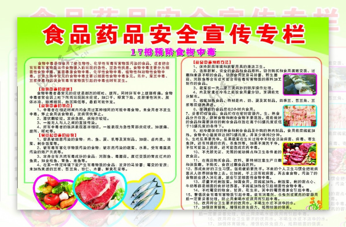 17招预防食品中毒宣传板报图片