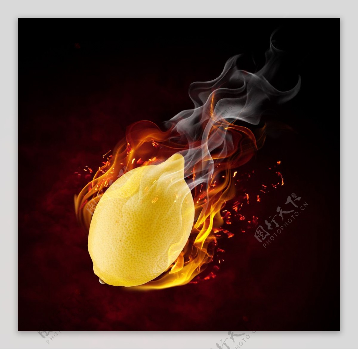 火焰中的柠檬图片