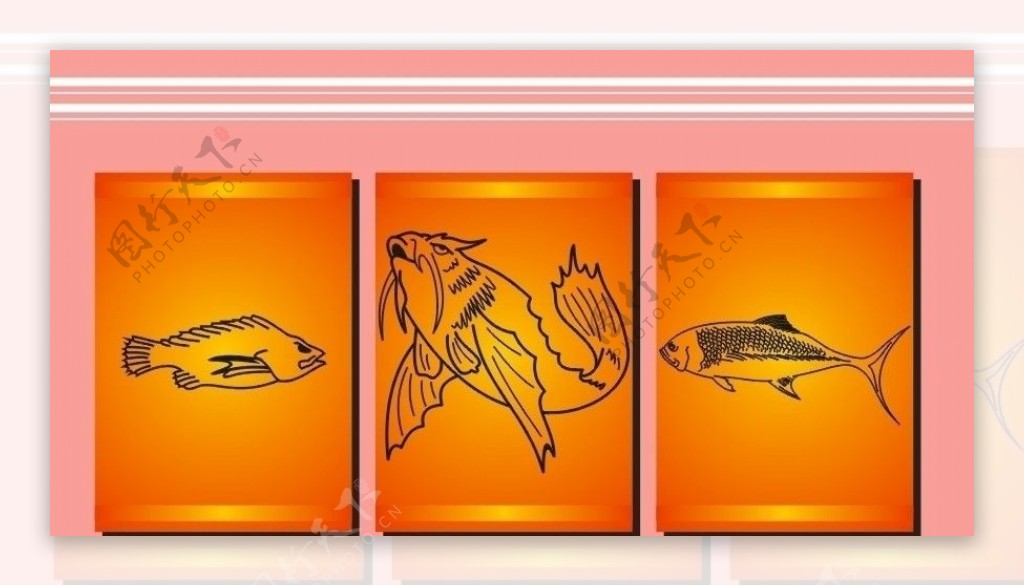 鱼系列鱼抽象无框画图片