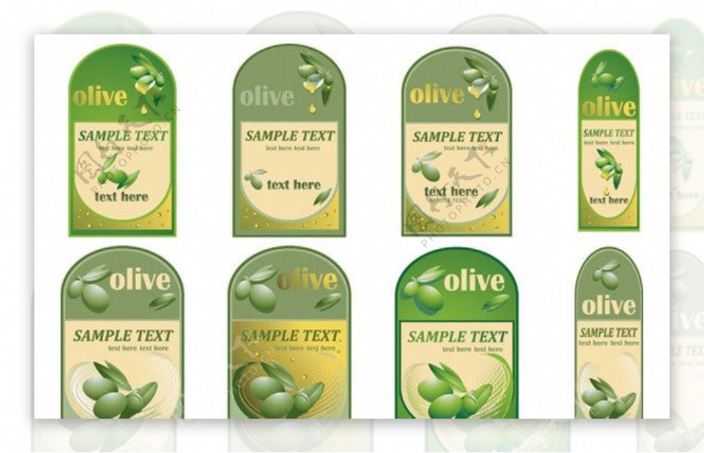 橄榄油瓶贴矢量素材图片