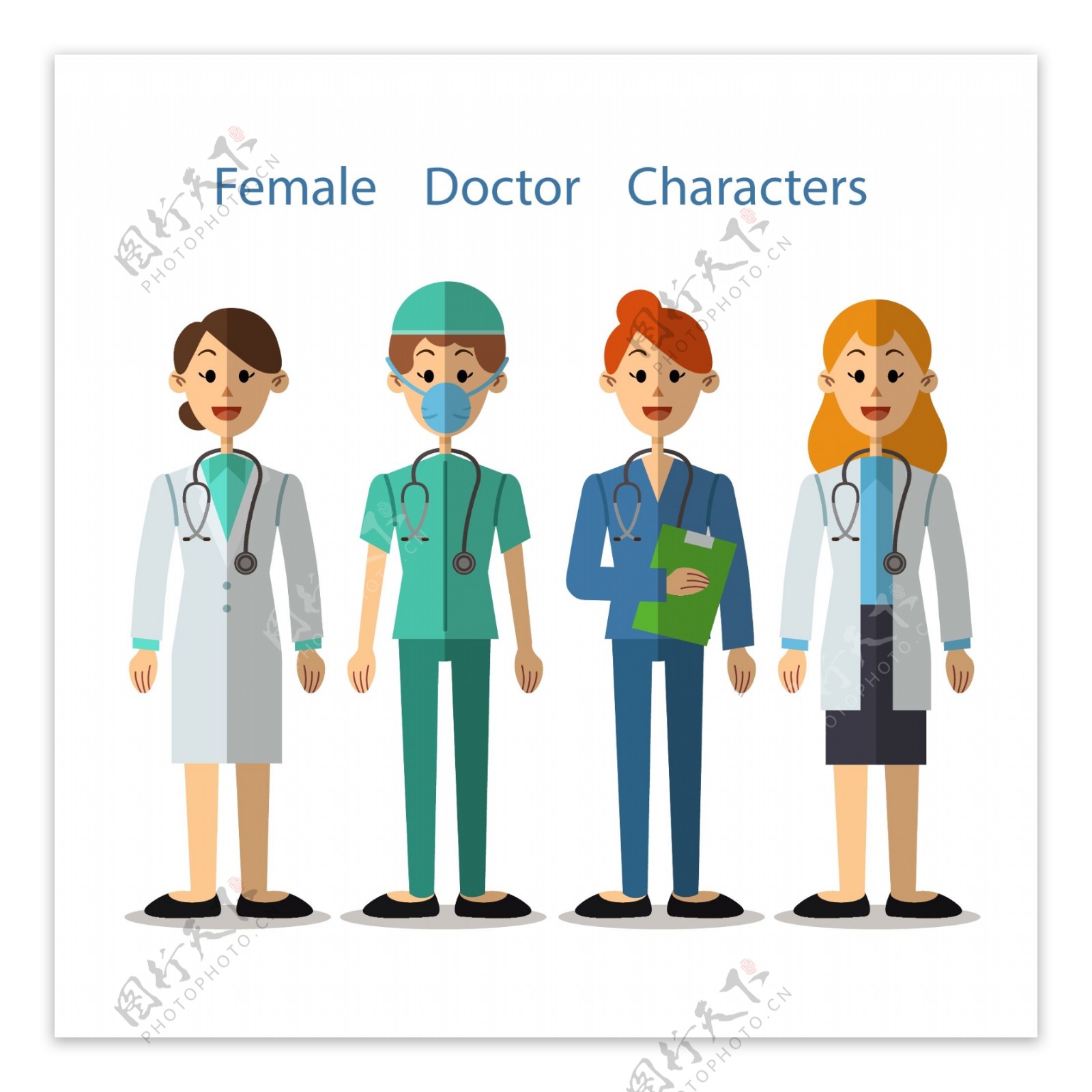 扁平化各种女医生角色集合