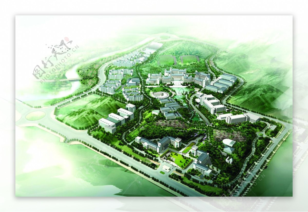 重庆工学院新校区总体鸟瞰图