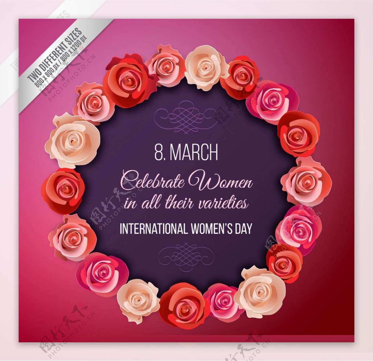 玫瑰花圈国际妇女节
