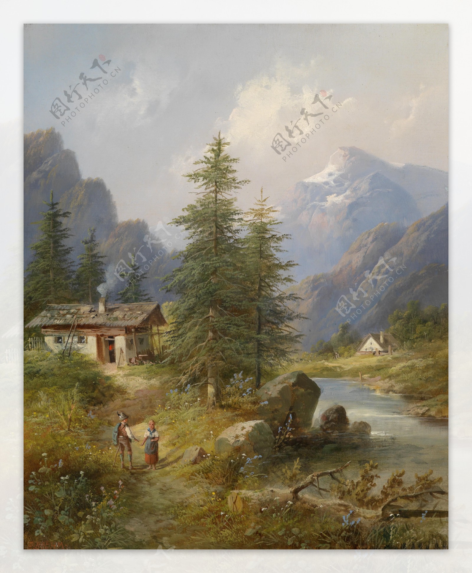 欧洲风景家园油画