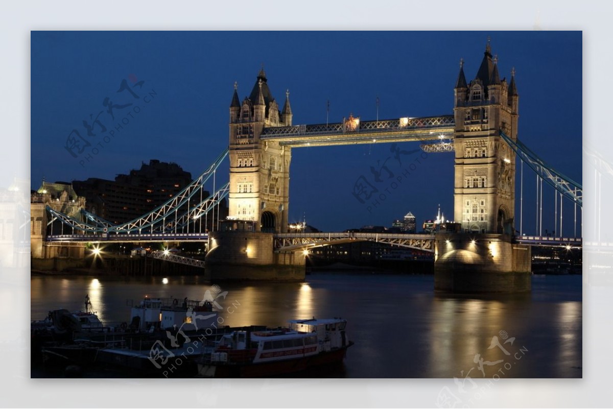英国伦敦桥夜景