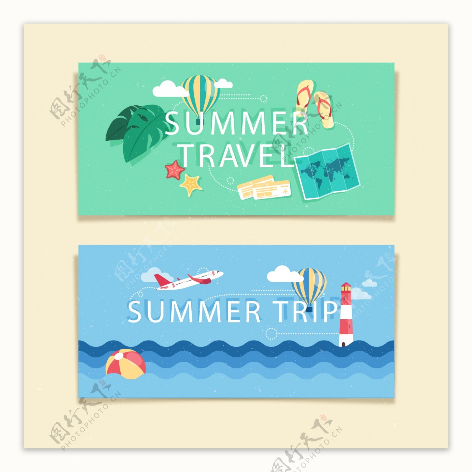 2款夏季旅游banner设计