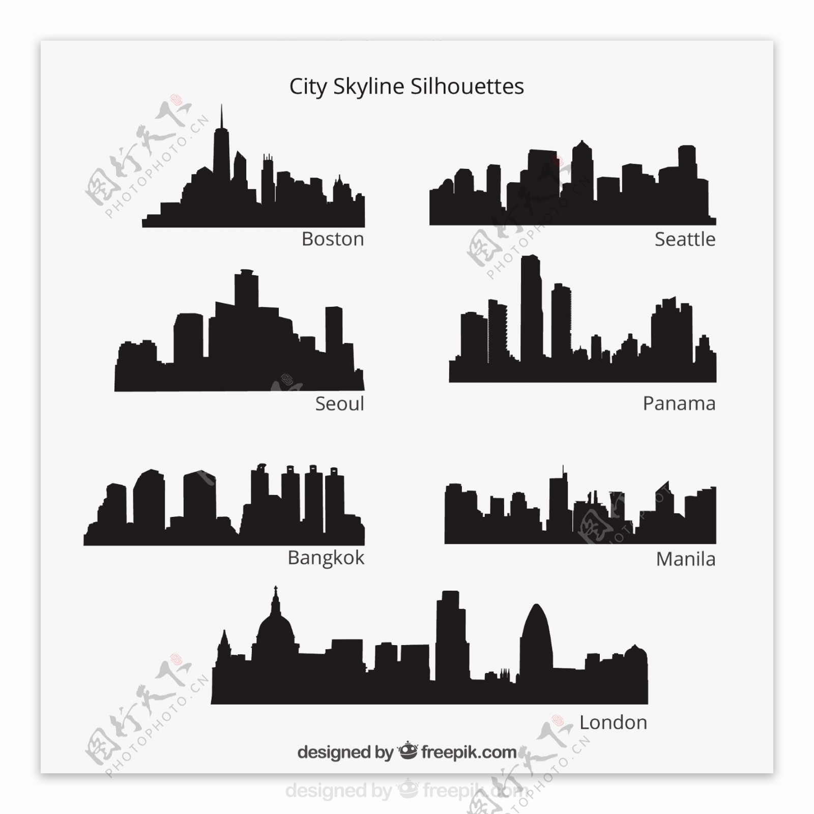 城市轮廓剪影