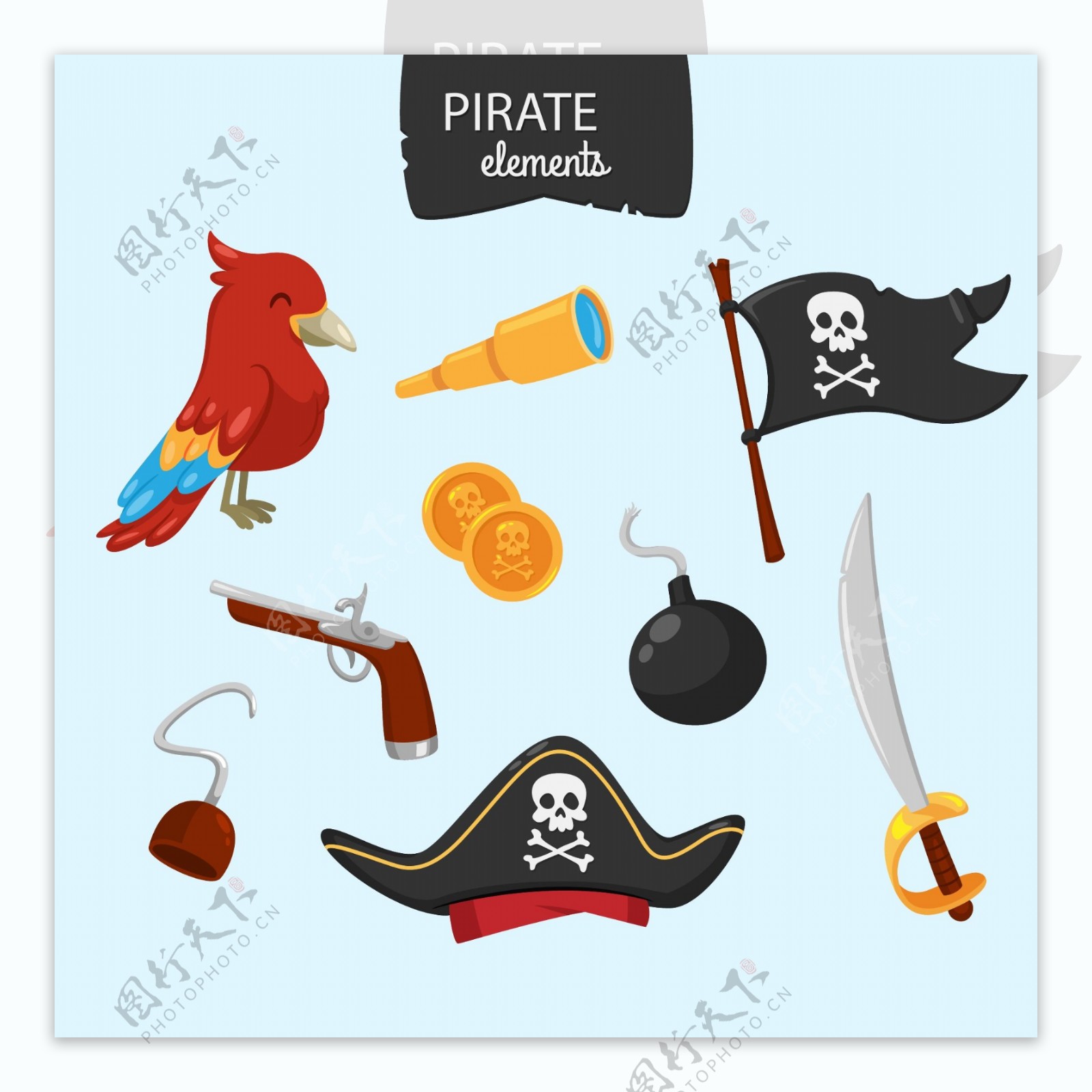 海盗旗和其他元素收藏