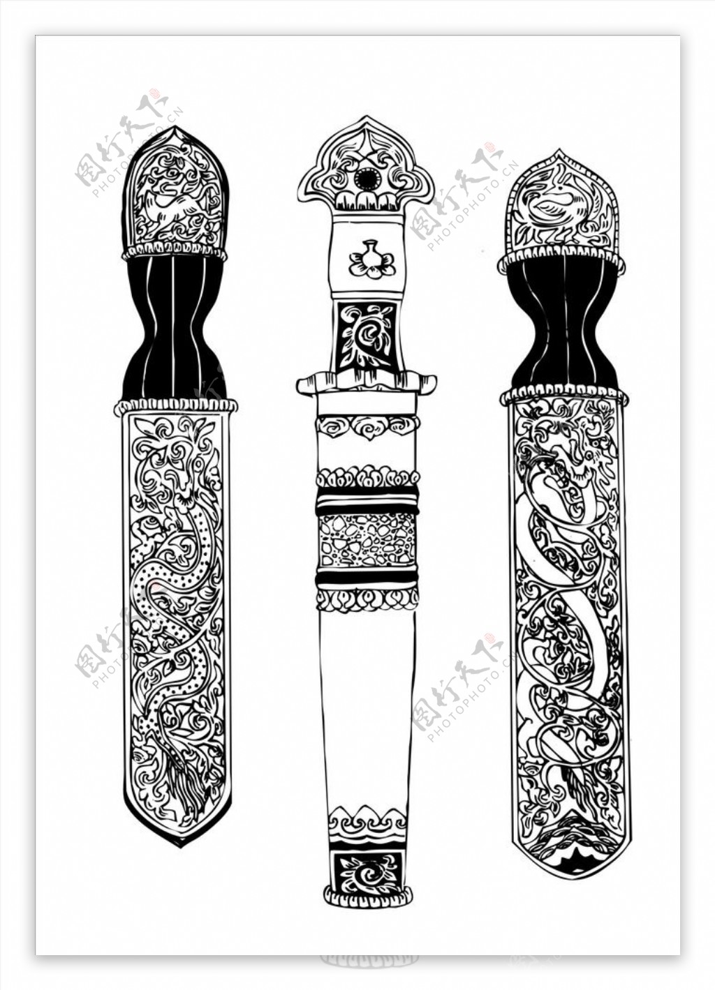 藏族刀具图案
