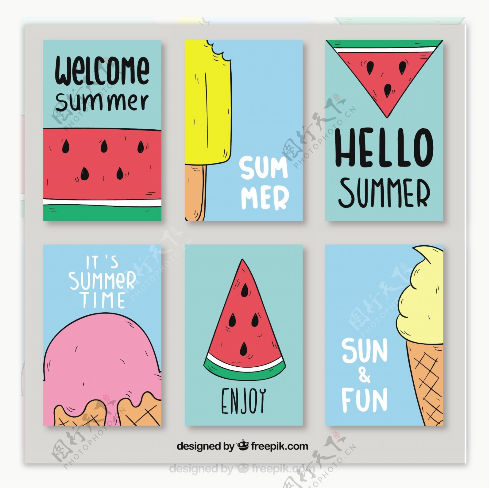 夏季冰激凌卡片