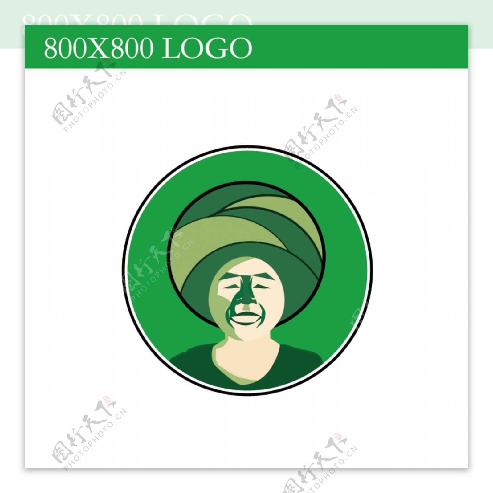 人物logo绿色