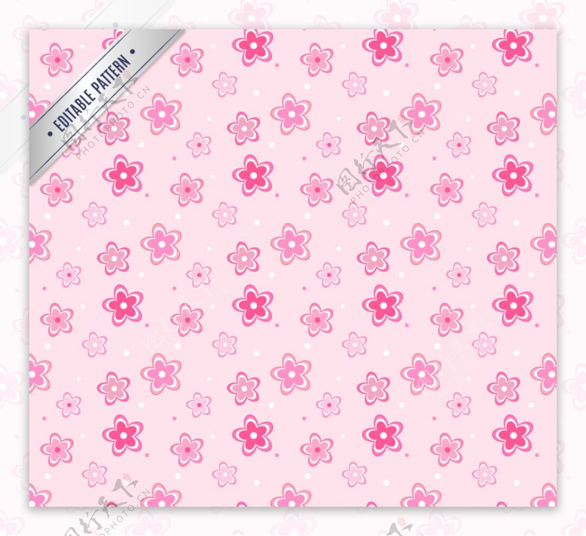 粉色花朵无缝背景设计矢量素材