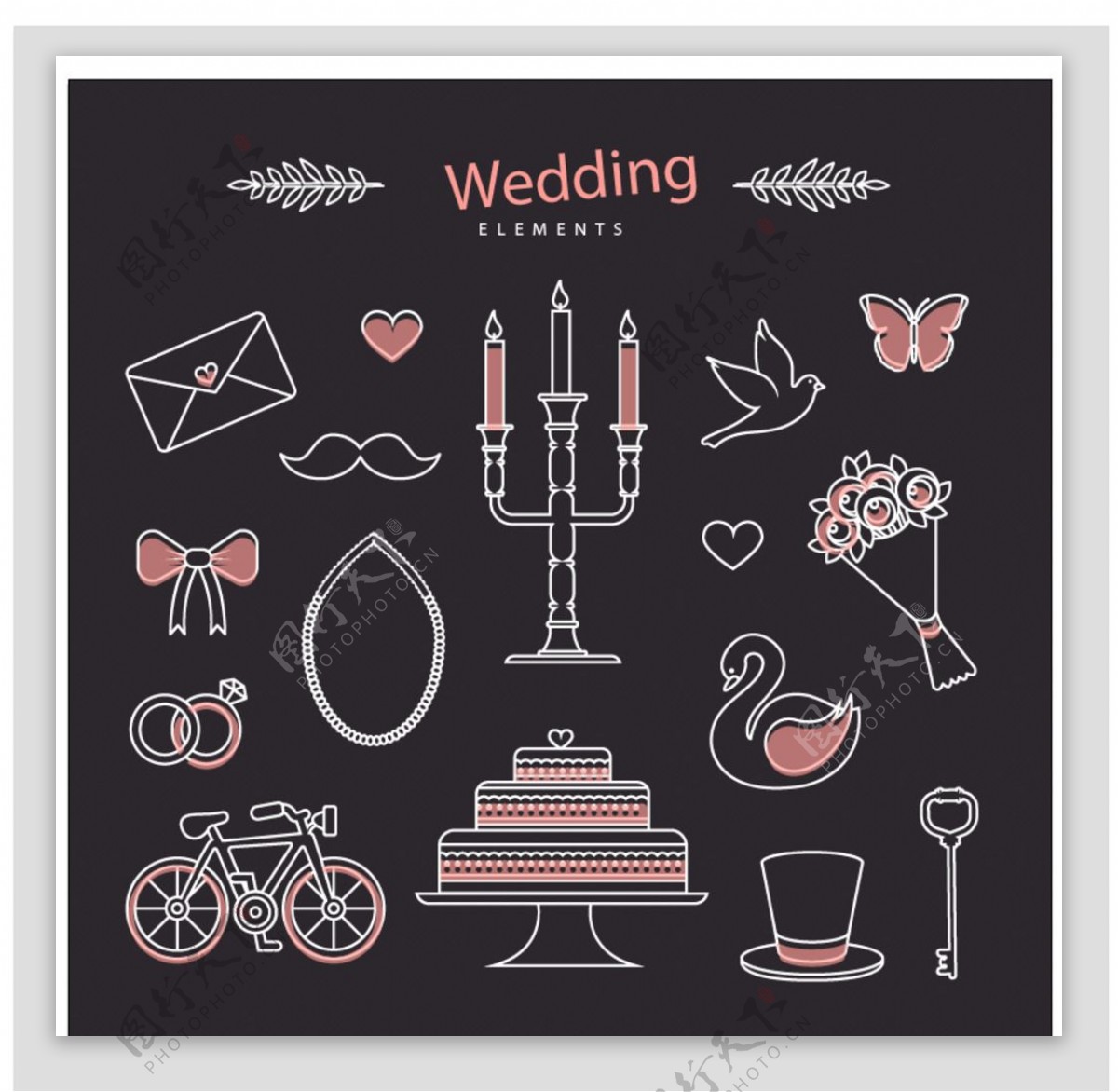 素描婚礼图标