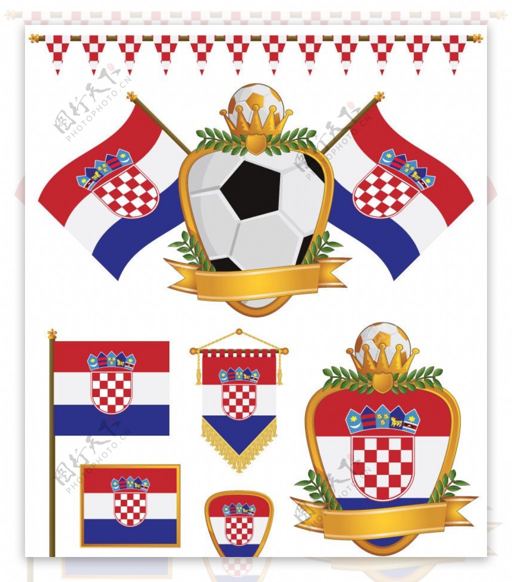 足球国旗标志标签