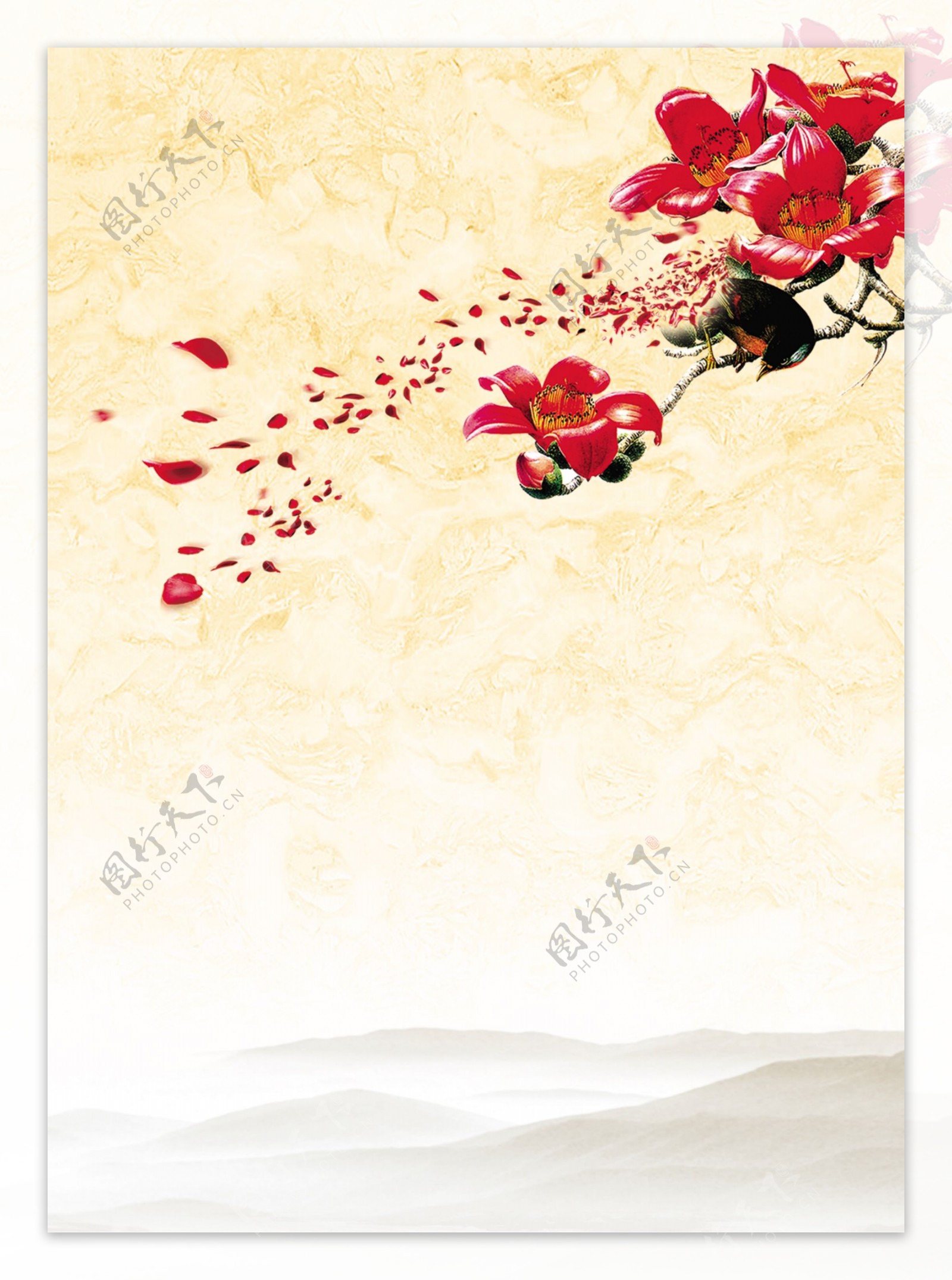 红花背景图片设计