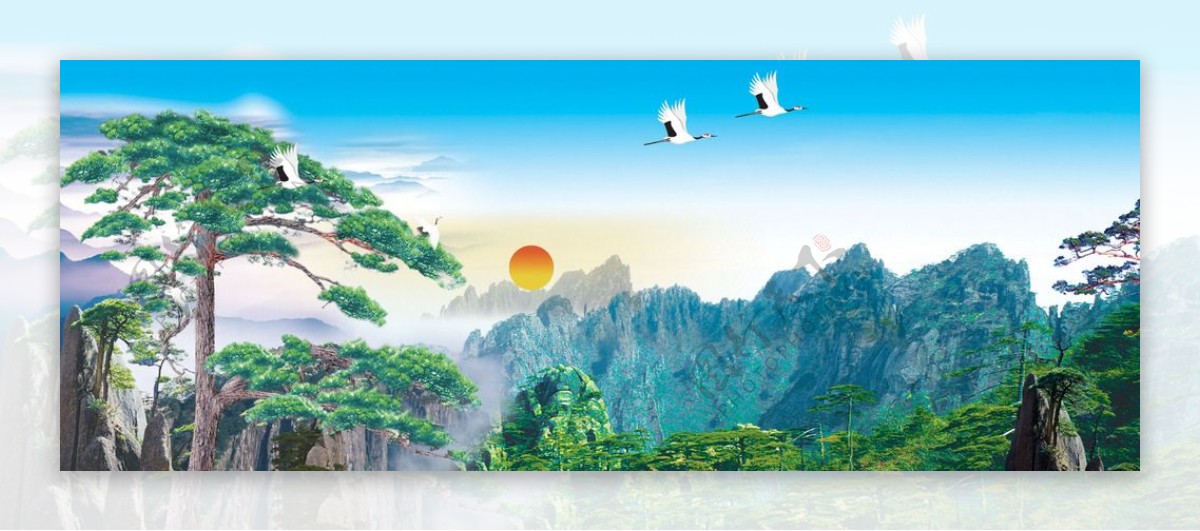 黄山风景画