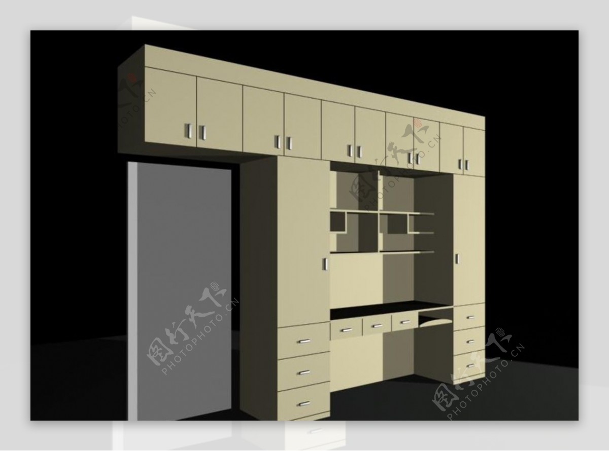 3d书桌学习桌次卧柜子模型