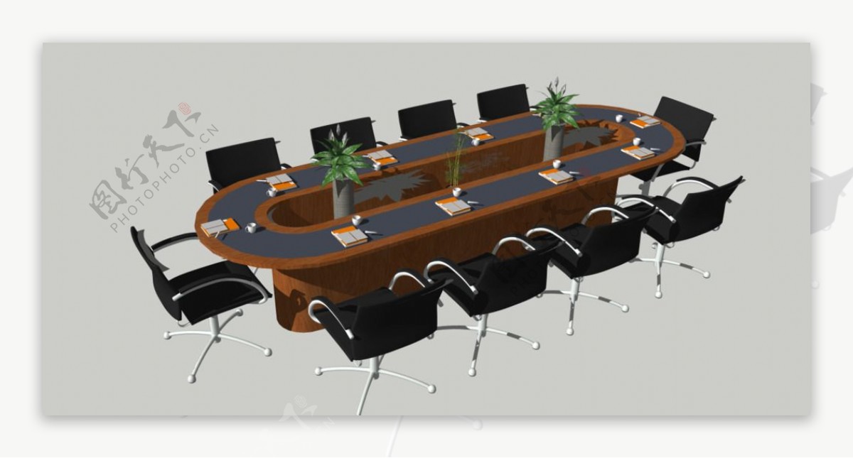 椭圆形领导会议桌