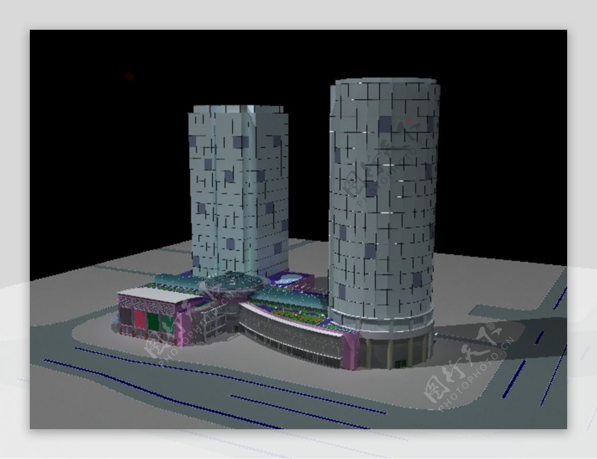 3dmax大型商场建筑生长动画
