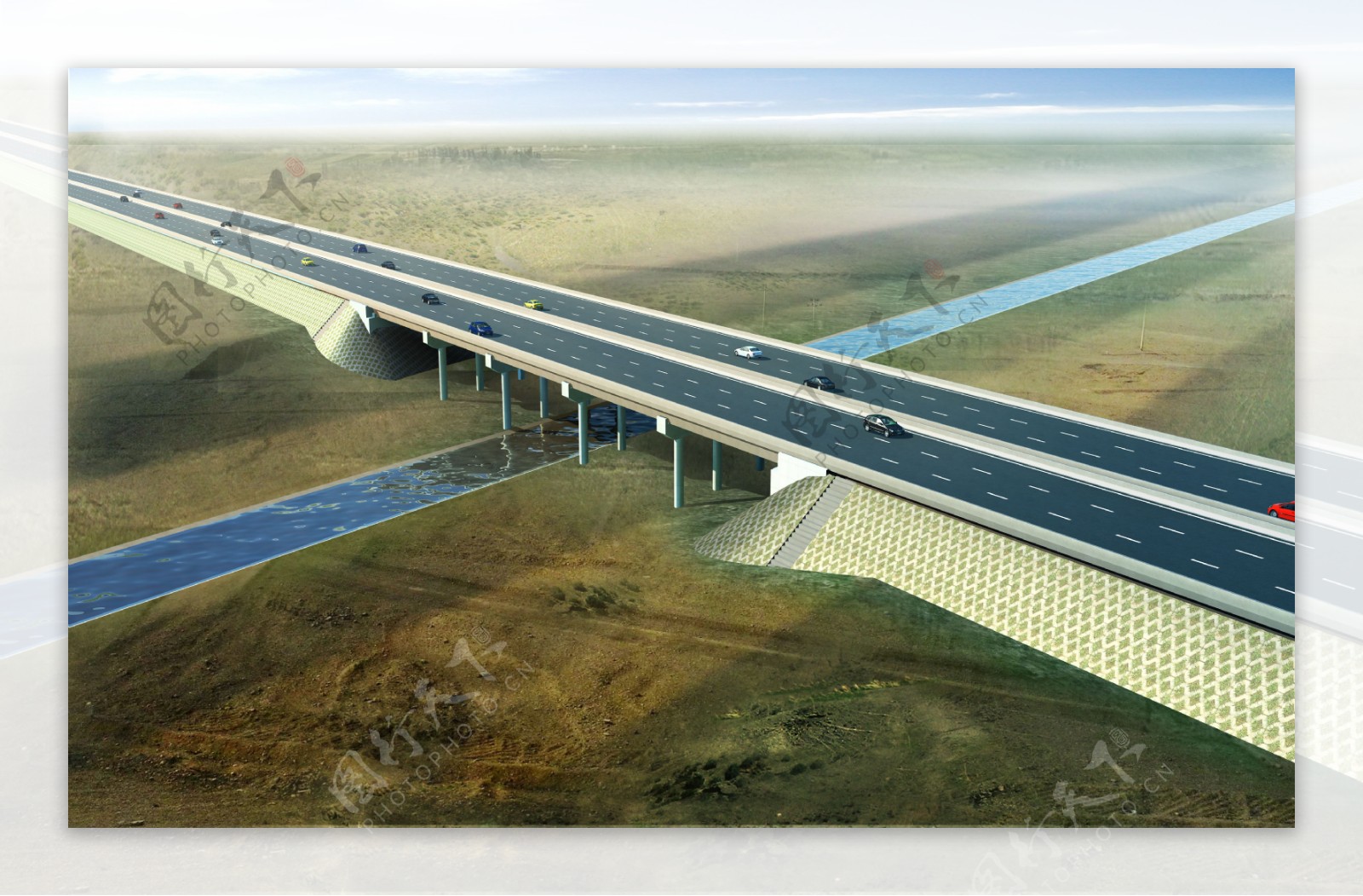 新疆桥梁高速公路桥梁效果图