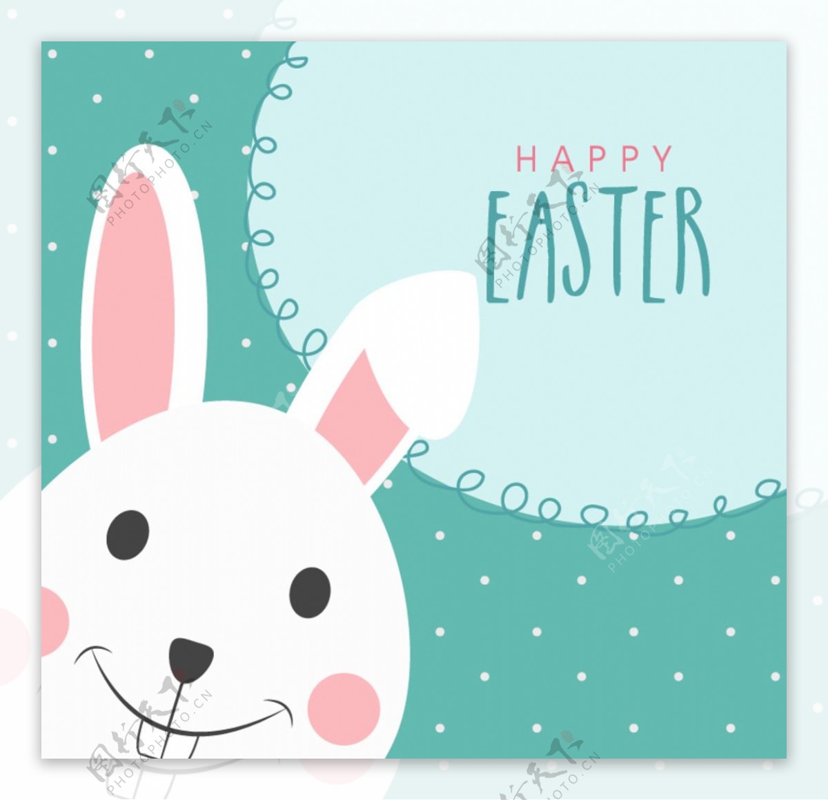 快乐复活节背景与可爱的兔子