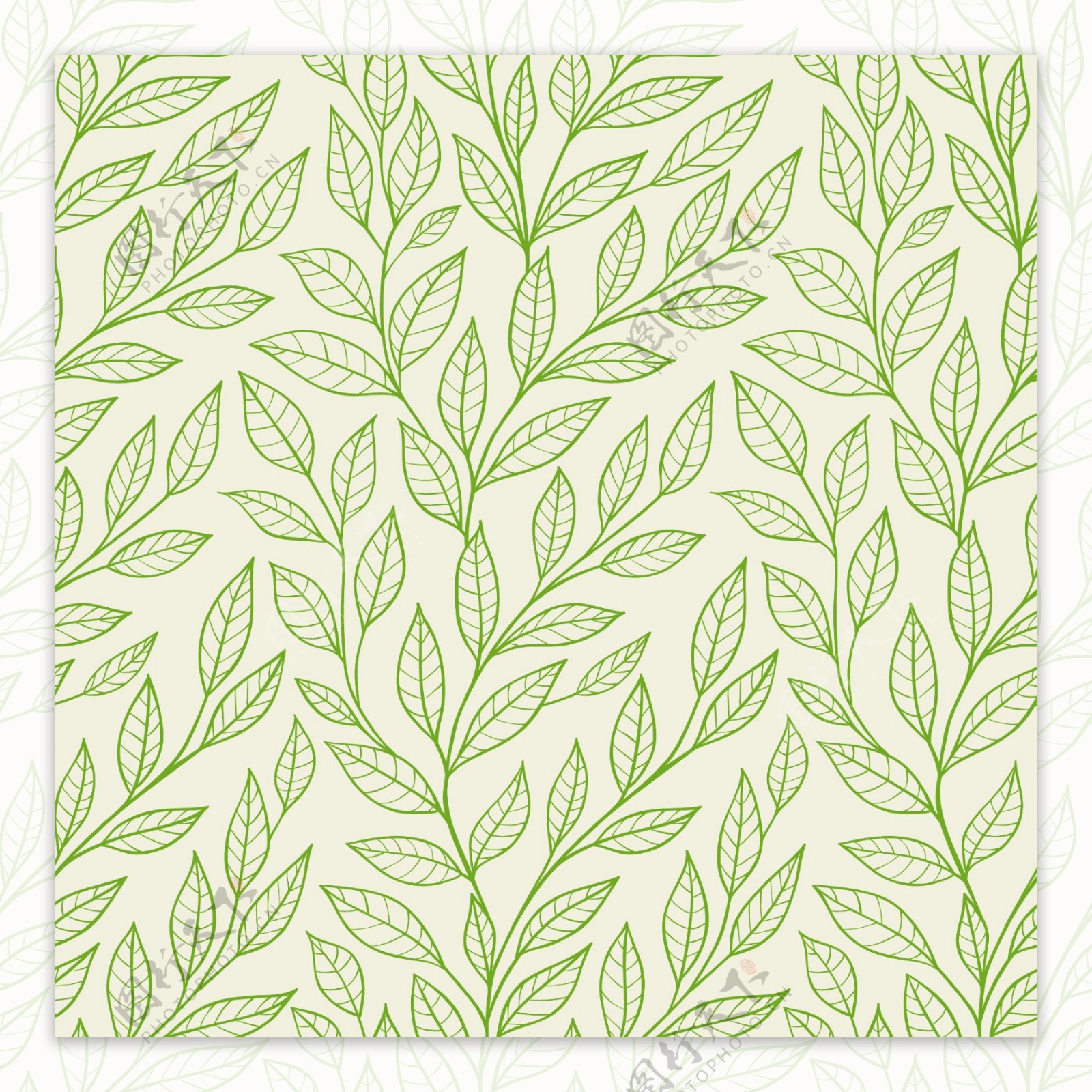 绿色纸条柳条树叶花纹底纹