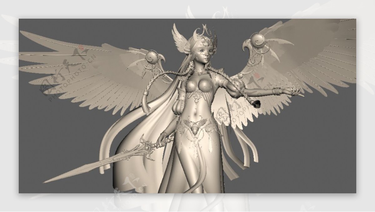 maya精致战争女神战争天使模