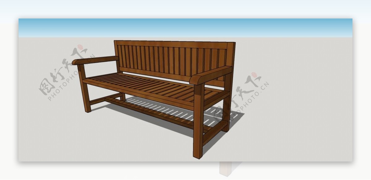 木质长椅模型