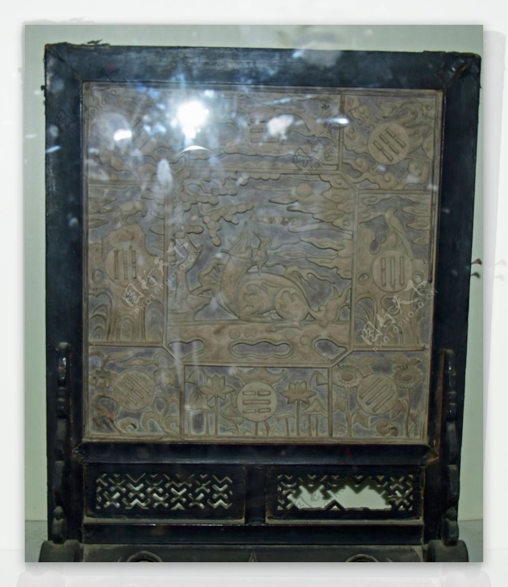 古代木雕桌屏图片素材