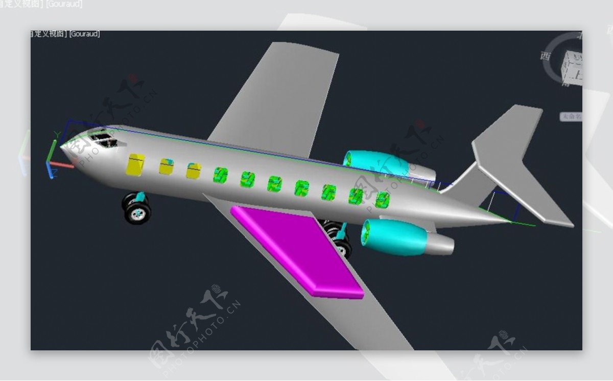 飞机总图剖视CAD机械图纸