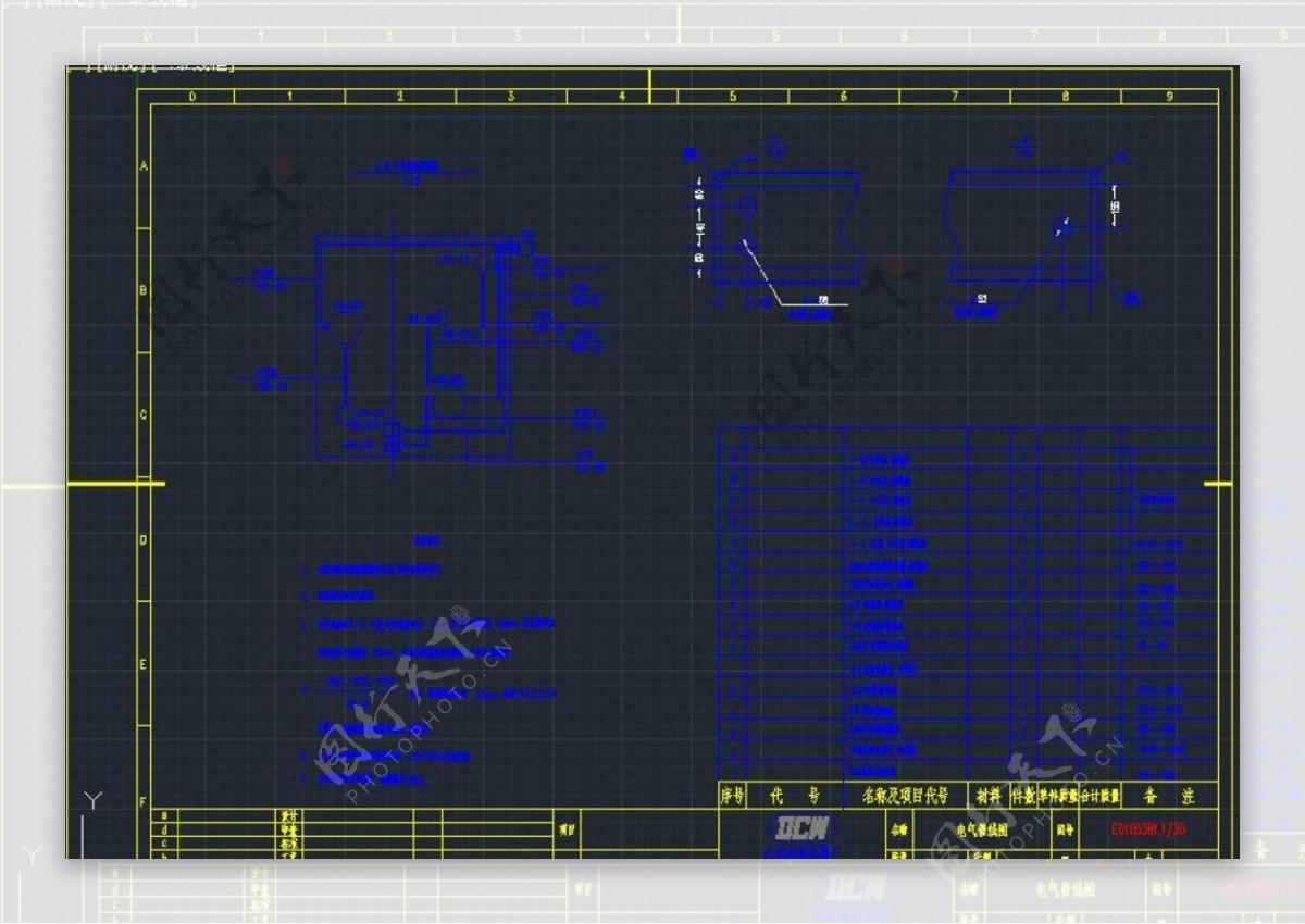 电气管线图CAD机械图纸