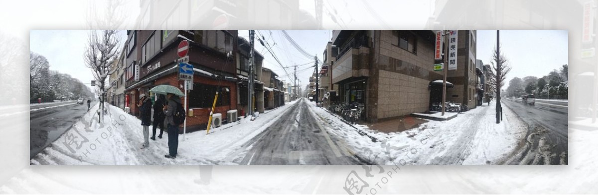 日本雪天街道