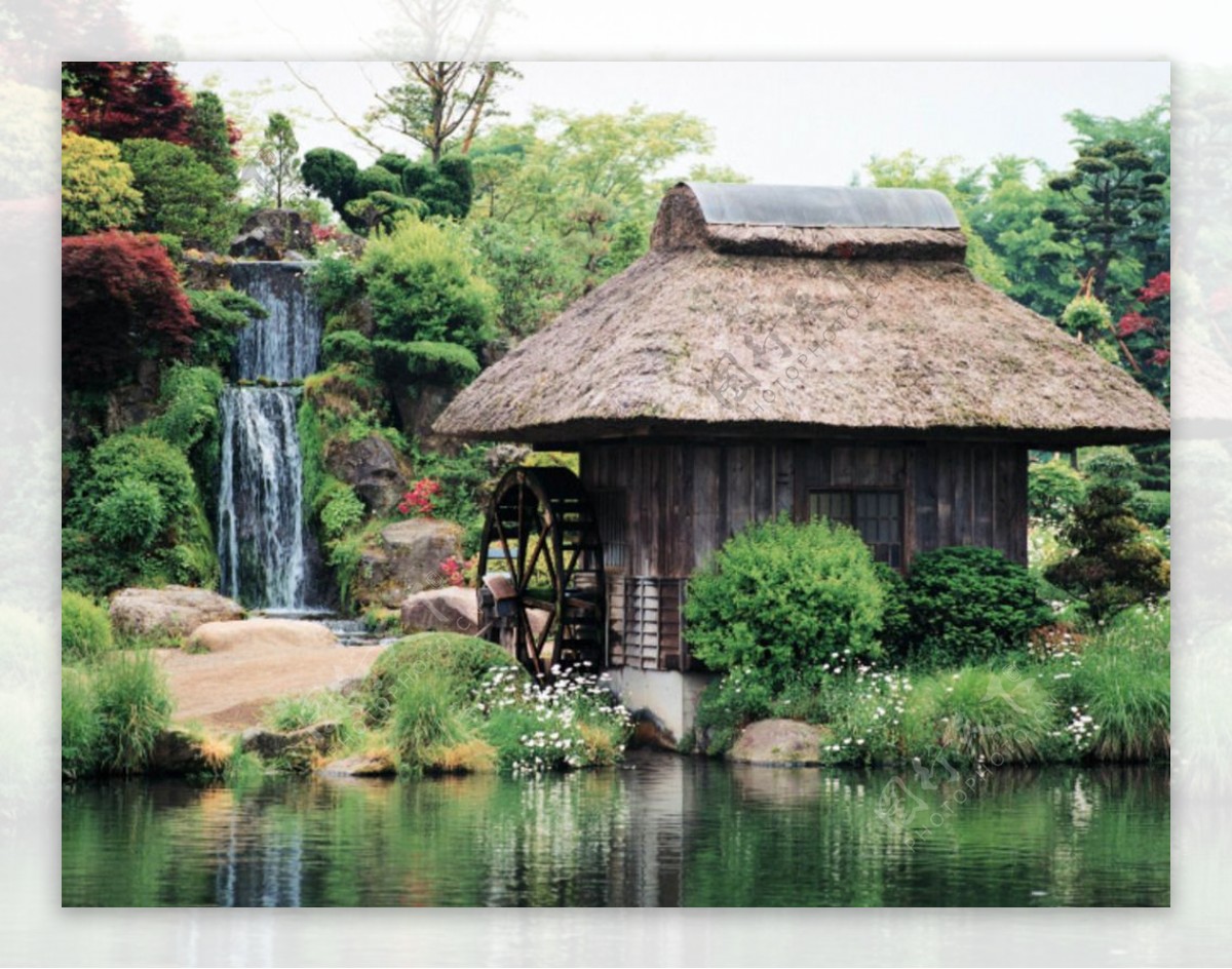 小屋流水风景壁纸