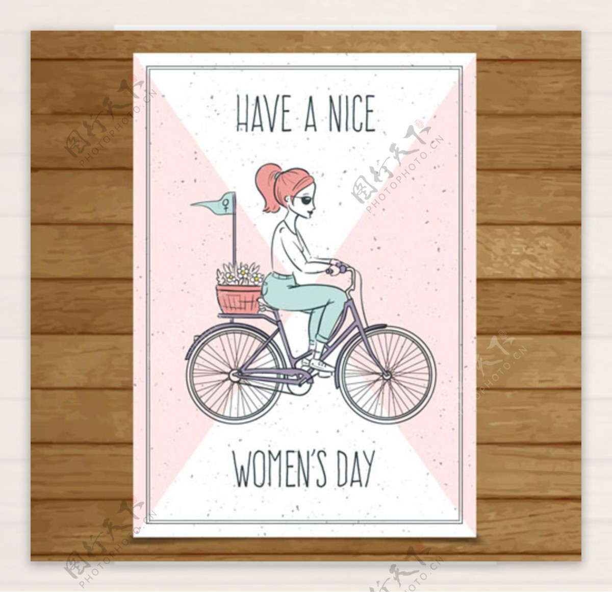 骑车三八妇女节快乐海报