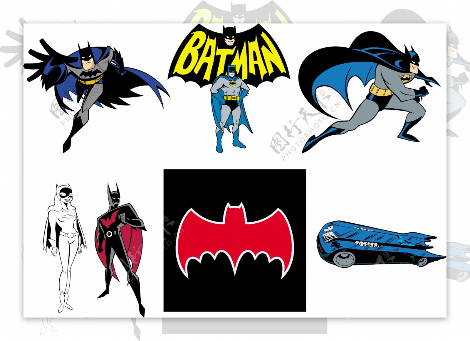 Batmobile蝙蝠侠矢量素材