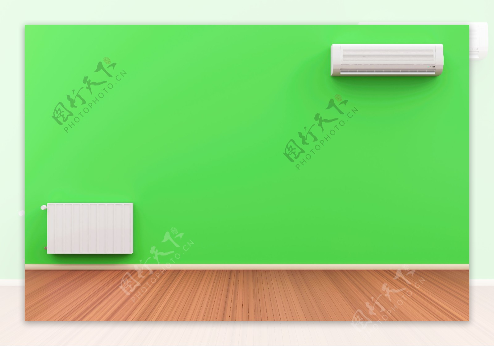 绿色墙壁上的空调图片